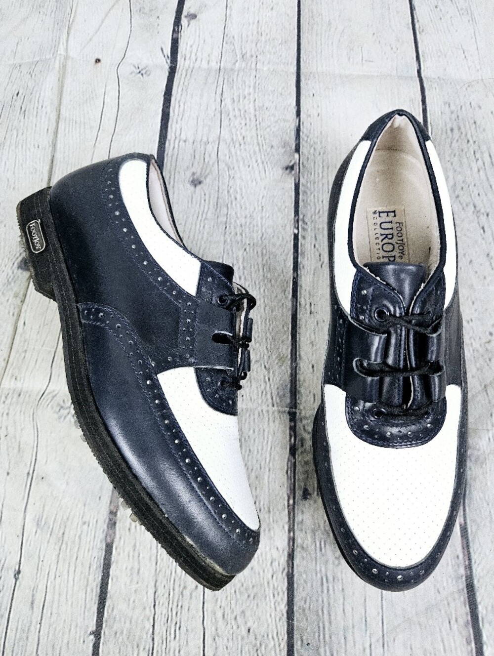 FOOTJOY | 99200 Europa Collection leather laceup spike golf cleat shoes
